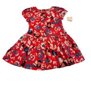 Crown & Ivy Kids Girls Hot Pink, White, Blue Pattern Dress. Size 2T. NWT